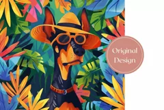 Tropical Tumbler Wrap, Doberman Pinscher Tumbler Design Product Image 2