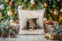 Nativity scene digital paper, background clipart Product Image 2