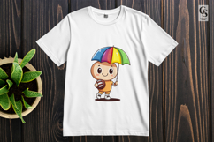 Cute Kids Umbrella Clipart Sublimation PNG Product Image 2