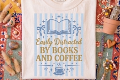 Easily Distracted By Books Png, Book Lover Sublimation Png. Product Image 2