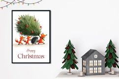 Christmas Animals Greeting Card, Christmas Fox Card Design Product Image 2