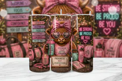 Gym Motivation Cow Tumbler Wrap PNG Product Image 1