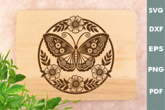 Floral Design, Butterfly SVG, Laser Cutting board SVG Product Image 1