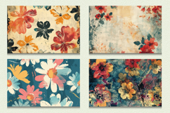 Retro Grunge Paint Flowers Cutting Boards sublimation Design Product Image 2