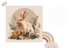 Easter Bunny Pillow Case, Cartoon Animals Pillow Sublimation Product Image 2