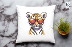 Cute Tiger Sunglasses Clipart PNG Product Image 2