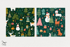 Christmas forest digital paper, background clipart Product Image 2