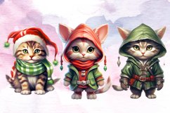 Cute Cat Christmas Sublimation Bundle, Cat Christmas Clipart Product Image 3