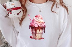 Pink Christmas Coffee Sublimation Clipart, Christmas PNG Product Image 2