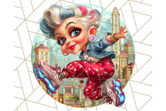 Wild Grandma Clipart PNGs, Funny Quirky Old Ladies Product Image 2