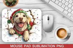 Christmas Dog Mouse Pad Sublimation - Christmas Mouse Pad Product Image 1