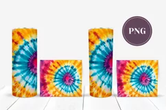 Tie Dye Tumbler Sublimation, Watercolor Tumbler Wrap Design Product Image 2