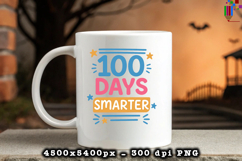 100 Days Smarter Cute School Celebration Sublimation Design Product Image 3