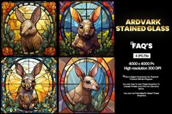 Aardvark Stained Glass Square Coaster - 04 Variations Product Image 1