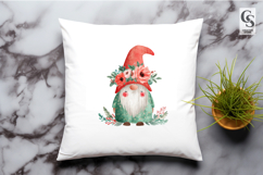 Watercolor Floral Gnome Illustration Clipart Sublimation PNG Product Image 3