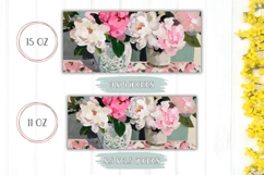 Art Peony Mug Wrap Design, Flowers Mug Sublimation Product Image 2