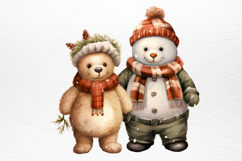 Christmas Teddy Bear Sublimation Clipart PNG Product Image 2