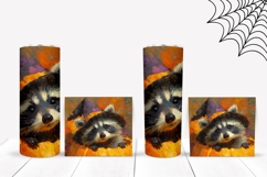 Art Halloween Tumbler Template, Halloween Raccoon Tumbler Product Image 2