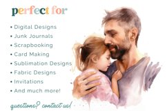 Watercolor Father and Daughter Clipart Bundle Product Image 2
