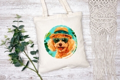 Summer Poodle Illustration, Tropical Poodle Dog Print Product Image 2