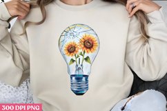 Light bulb with flowers inside PNG, Positive Sublimation PNG Product Image 1