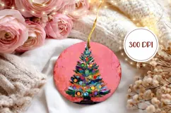 Art Christmas Tree Ornament PNG, Winter Tree Ornament Product Image 2