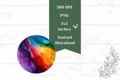 Fluid Art Round Earrings, Abstract Round Earring Design Product Image 2