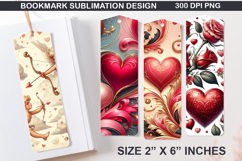Hearts Bookmarks Sublimation - Valentine Holly Berries PNG Product Image 1
