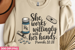 She works willingly with PNG, Pharmacy Technician Sublimatio Product Image 2