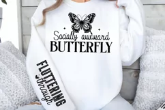 Socially awkward butterfly Sleeve SVG PNG Product Image 2