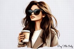 Coffee Shop Girls Clipart PNG Product Image 1