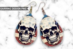 American Flag Patriotic Skull Earrings Bundle Product Image 3
