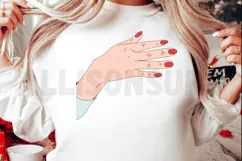hand, woman, female, girl, finger, skin, nail, manicure, red, elegant, fashion, style, beauty, cosmetic, glamour, care, clean, isolated, white, illustration, vector, graphic, art, drawing, minimalist, modern, cartoon, outline, line art, design, palm, gest