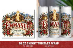 Emmanuel Christmas Tumbler Wrap, Christian Christmas 20oz Tu Product Image 1