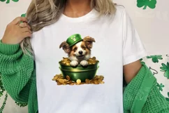 St Patricks Day Dog with Gold Coin Clipart, St Patricks Day Product Image 2