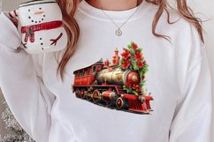 Christmas Trains Sublimation Clipart Product Image 2