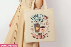 Fueled by coffee and anxiety PNG, Iced Coffee Sublimation Product Image 2