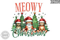 Meowy Christmas | Christmas Cat Sublimation Design Product Image 1