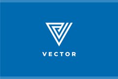 Letter V Triangle logo design vector template Product Image 2