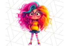Cute Girl Clipart PNG, Playful Character Illustration Product Image 2