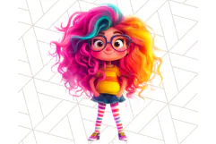 Cute Girl Clipart PNG, Playful Character Illustration Product Image 2