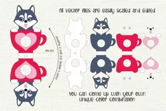 Husky Dog | Lollipop Holder | Valentine Paper Craft Template Product Image 2