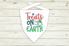 Treats on earth Christmas Dog Bandana SVG Design Product Image 2