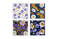 Daisy Flower &amp; Aster Flower Digital Paper Product Image 2