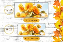 Sunflowers Mug Sublimation Design PNG, 11 & 15oz mug Product Image 2