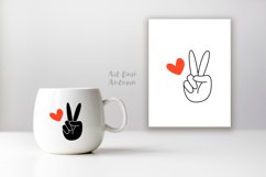 Peace sign silhouette and outline | Svg, Dxf and Png files Product Image 2