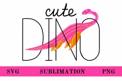 Cute DINO. Dinosaur SVG. Kids Sublimation PNG Product Image 2