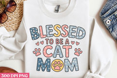 Blessed To Be A Cat Mom PNG, Cat Mom Sublimation PNG Product Image 2