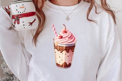 Pink Christmas Coffee Sublimation Clipart, Christmas PNG Product Image 2
