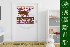 Unicorn Capital Monogram Letter name sign X SVG Product Image 2